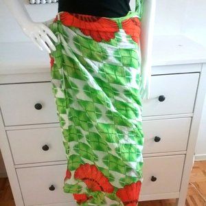 Green and White Beach Wrap